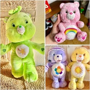Vintage Care Bears Plush Bundle Of 4 Y2K Era 2000’s Stuffed Animals Lot
